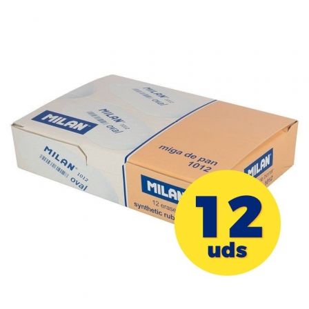 Milan Goma de Borrar 1012 Miga de Pan Ovalada Blanca - Caja de 12 unidades Milan Goma de Borrar 1012 Miga de Pan Ovalada Blanca - Caja de 12 unidades